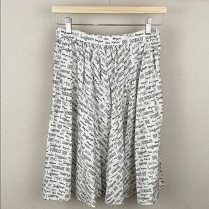Fervour French Printed White 100% Cotton Skirt size Medium